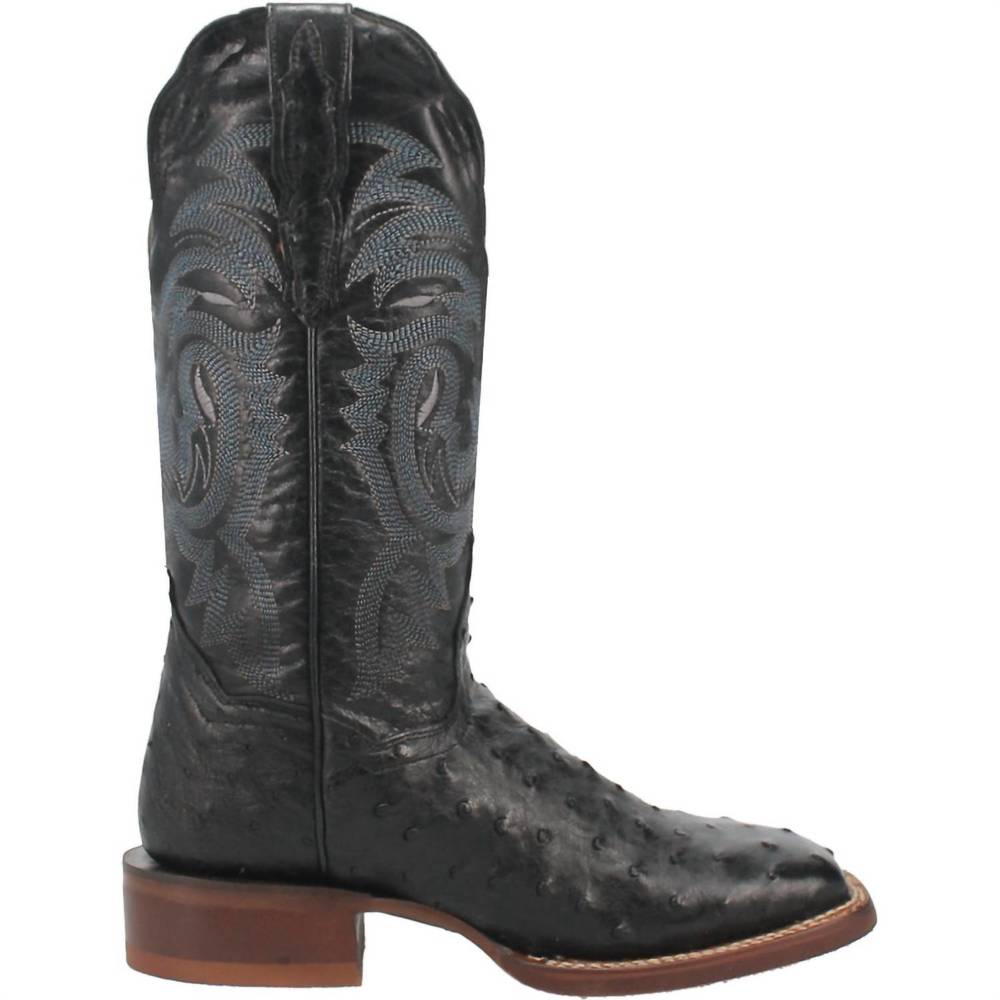 NEW DAN POST. kylo full quill ostrich boot in black